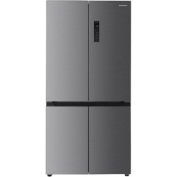 Side by side Heinner HSBS-HM522MDNFXE++, Capacitate 522 l, Full No Frost, Sistem “Multi Air-Flow”, Compresor Dual Inverter, Alarma usa deschisa, Clasa E, Argintiu-inox