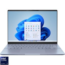 Laptop ASUS Vivobook S 14 S5406SA, Procesor Intel® Core™ Ultra 5 226V, Display 14'' WUXGA (1920 x 1200), OLED, Memorie RAM 16GB LPDDR5x, Capacitate 512GB SSD, Placa video integrata Intel® Arc™ Graphics, Windows 11 Home, Mist Blue (INT Keyboard)