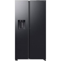 Side by side Samsung RS80F66KBFEO, 634 l, SmartThings AI Energy, Full No Frost, Twin & Metal Cooling, Dozator de apa/gheata, Compresor Digital Inverter, Clasa B, H 178.4 cm, Inox negru