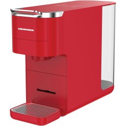 Espressor cu capsule Heinner HEMC-DD15RED, 1525 W, Rezervor 1.5 l, Ecran digital si control tactil, Compatibil cu Nespresso, Dolce Gusto, Ese Pods/Pudra, Rosu