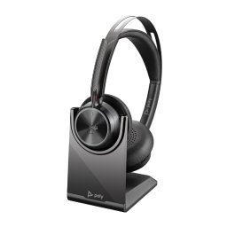 Casti cu microfon HP Poly Voyager Focus 2, UC Stereo W, Stand incarcare USB-C/A, Negru