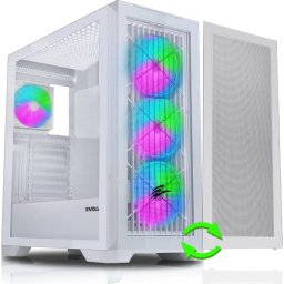 Carcasa PC Evolveo Ptero Q2W+ ARGB, Mid Tower, ATX, Alb