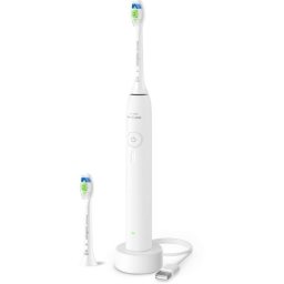 Periuta de dinti electrica Philips Sonicare 3100 HX4032/21, Senzor presiune, 1 mod, 3 intensitati, Fluid Action, BrushPacer, SmartTimer, autonomie 14 zile, Alb
