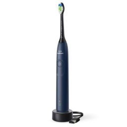 Periuta de dinti sonica reincarcabila Philips Sonicare 5300 HX7103/01, 1 mod de periere, 2 intensitati, Senzor de presiune, Albastru inchis