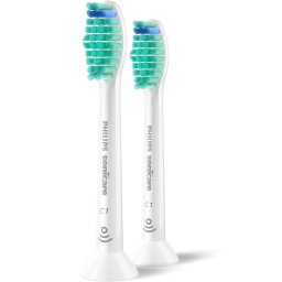 Set de 2 capete Philips Sonicare C1 ProResults Plaque Defence Medium Soft HX6012/87, Rigiditate moale-mediu, Dimensiune standard, Alb