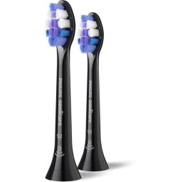 Rezerve Philips Sonicare Sensitive HX6052/88, pachet de 2 capete de periere, click-on, sincronizarea modurilor BrushSync, Negru