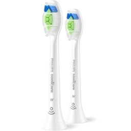 Rezerve Philips Sonicare Optimal White HX6062/87, pachet de 2 capete de periere, Standard, click-on, sincronizarea modurilor BrushSync, Alb