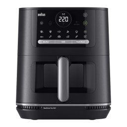 Friteuza cu aer cald, fara ulei, Braun MultiFry 5 HF5075, 3in1: air fryer, grill si cuptor, 2000 W, 1.6 L, tehnologie RealOven, 20 programe automate, sertar si grill cu invelis ceramic fara PFAS, temperatura ajustabila, oprire automata, Negru