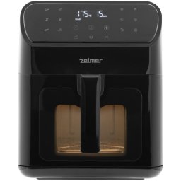 Friteuza cu aer cald multifunctionala Zelmer ZAF6500, capacitate 6,5 l, 1500 W, 13 programe automate de gatire, Negru