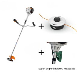 Promo Pachet Motocoasa STIHL FS 55 + Suport Perete + Cap pentru cosit