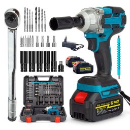 Set de șurubelniță cu baterie cu percuție Maktul MKT06-IMPACT, 450 W, 300 Nm, 2800/3500 rpm, 2x 4000 mAh, 20 V, albastru