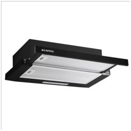 Hota telescopica Kumtel DS6-905B S, 90 W, 250 m³/h, 2 motoare, 2 trepte, Filtru dublu din aluminiu, LED, Negru