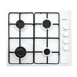 Plita pe gaz incorporabila LUXELL LX-410BF AOA, 4 ochiuri, Aprindere automata, Sistem de siguranta, Propano-butan/gaz natural, Alb