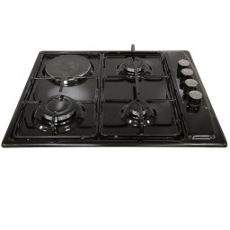Aragaz ombinat incorporabil Kumtel LX-412BF, 1000 W, 4,8 kW, 3 gaz + 1 electric, Sistem de siguranta, Negru