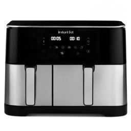 Friteuza dubla cu aer cald 8in1 Instant Pot Vortex DUAL SPLIT, 2600 W, 11 l, 205 °C, EvenCrisp, Gatit sincronizat, Comanda tactila, Negru/Inox