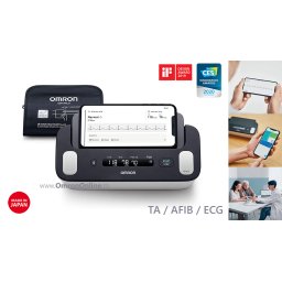 Omron Complete - Tensiometru automat pentru brat + EKG ECG (electrocardiograma), validat clinic, functie AFIB, fabricat in Japonia