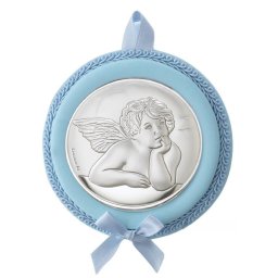 Medalion Patut Ingerul Rafael Bleu 8 cm