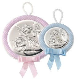 Medalion Patut Baieti Inger Pazitor Argint 6.5x6.5cm