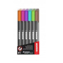 Marker permanent set 6 buc 1mm Kores