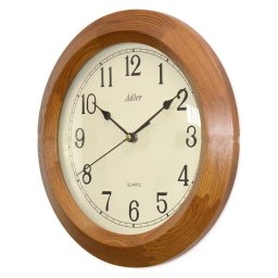 Ceas de perete Adler din lemn masiv stejar 21001 D28 cm