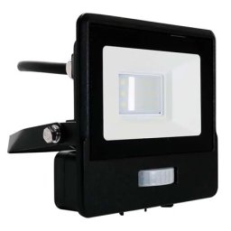 Reflector Led, V-tac, SMD 10W 6400K IP65 cu senzor miscare - negru