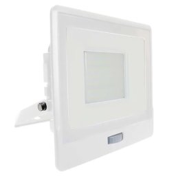 Reflector led, V-tac, SMD 50W 6400K IP65 cu senzor miscare - ALB