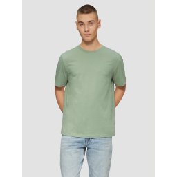 Tricou cu maneca scurta, barbati, la baza gatului, croiala Regular Fit, Verde pudrat (SELECTATI MARIMEA: S)