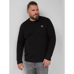 s.Oliver Big Sizes Bluza barbati big sizes, cu decolteu la baza gatului, logo, Negru (SELECTATI MARIMEA: 4XL)