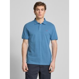 s.Oliver Tricou polo barbati, din 100% bumbac, cu logo, Albastru deschis (SELECTATI MARIMEA: L)
