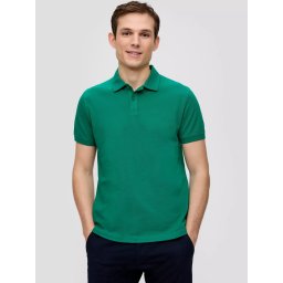 s.Oliver Tricou polo barbati, cu logo, Regular fit, Verde (SELECTATI MARIMEA: 2XL)