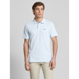 s.Oliver Tricou polo barbati, din 100% bumbac, cu logo, Albastru pastel (SELECTATI MARIMEA: XL)