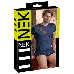 NEK - bluză bărbați - plasă cu șnur decorativ - negru/albastru