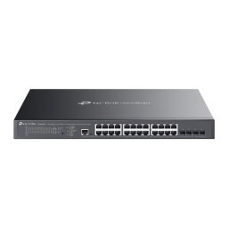 Switch TP-Link cu management L2, Omada 24-Port Gigabit cu 4-Port 10GE SFP+ L2+ Managed Switch cu 16-Port PoE+ si 8-Port PoE++, 16× Gigabit 802.3af/at PoE+, 500W buget POE SG3428XMPP (timbru verde 2 lei)