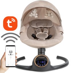 Balansoar leagan electric 2 in 1, bluetooth, reve bej auriu