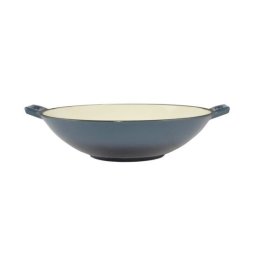 Vas de fonta tip Wok, emailat, albastru, 35.5x11 cm, Perfect Home GartenVIP DiyLine