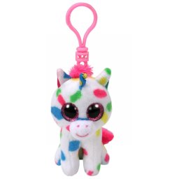Breloc din plus TY Boos Harmonie unicorn multicolor, 8,5 cm