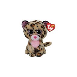 Jucarie de plus TY leopard maro-roz, moale si simpatica, 15 cm