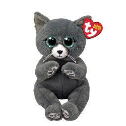 Pisica de plus TY Beanie Bellies Binx, gri, 15 cm, moale