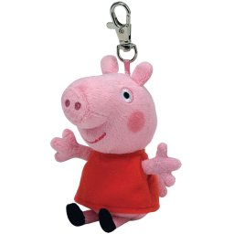 Breloc din plus TY Peppa Pig Beanie Bellies 8,5 cm, multicolor