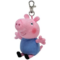 Breloc din plus Ty George Peppa Pig Beanie Bellies, 8,5 cm