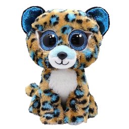Jucarie de plus TY Cobalt leopard cu pete albastre, 15 cm