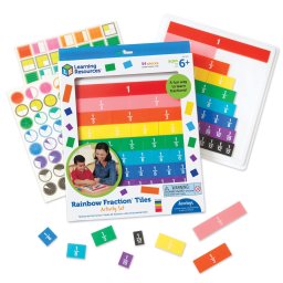 Joc matematic pentru invatarea fractiilor, set colorat 51 piese