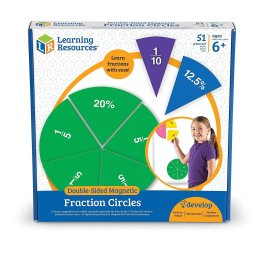 Cercuri magnetice cu fractii si procente, set educativ 51 piese