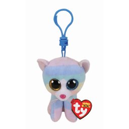 Breloc din plus TY Beanie Boos Pisicuta Heather, 8,5 cm