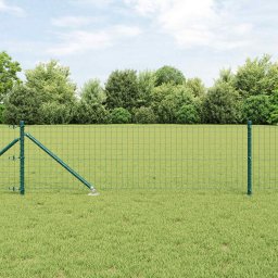 Stalpi de gard verde 125 cm, otel galvanizat, set 26 bucati
