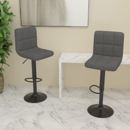 Scaune de bar, 2 buc., gri închis, material textil GartenMobel Dekor