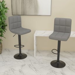 Scaune de bar, 2 buc., gri deschis, material textil GartenMobel Dekor