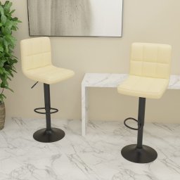 Scaune de bar, 2 buc., crem, material textil GartenMobel Dekor