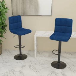 Scaune de bar, 2 buc., albastru, material textil GartenMobel Dekor