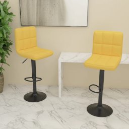 Scaune de bar, 2 buc., galben mustar, material textil GartenMobel Dekor